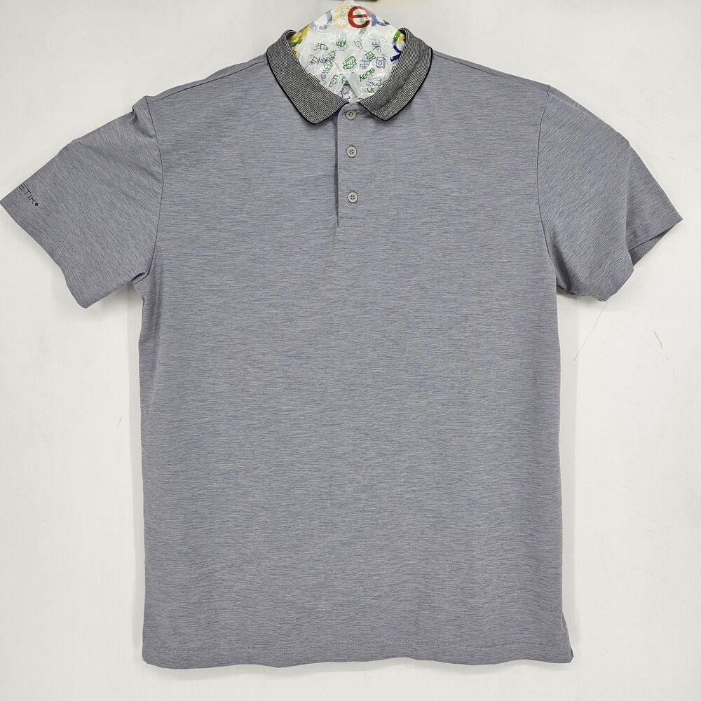 Anetik Shirt‎ Mens Medium Gray Premium Performance UPF 30+ Short Sleeve Polo